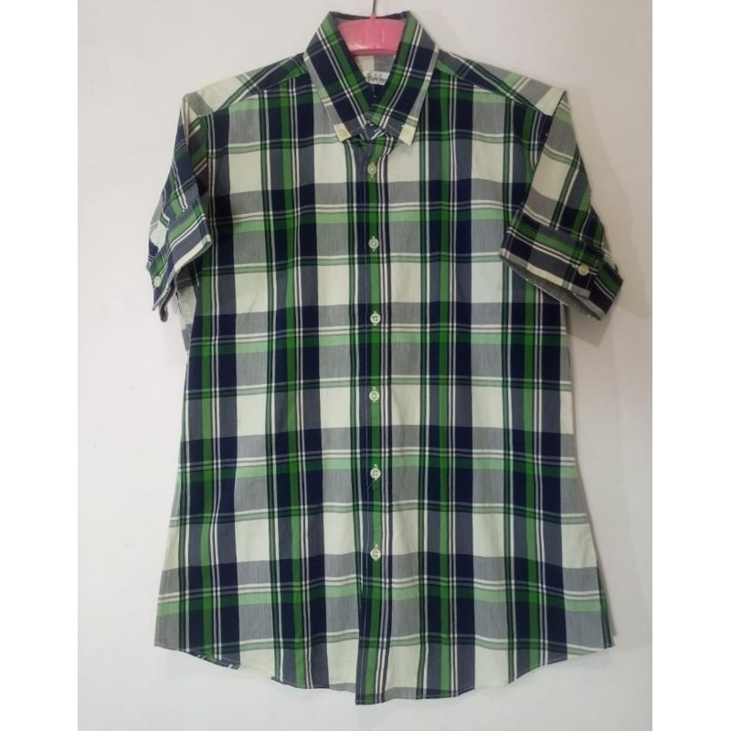 PRELOVED LIKE NEW KEMEJA KOTAK KOTAK FLANEL TARTAN ATASAN PRIA MEREK WELL SPRING