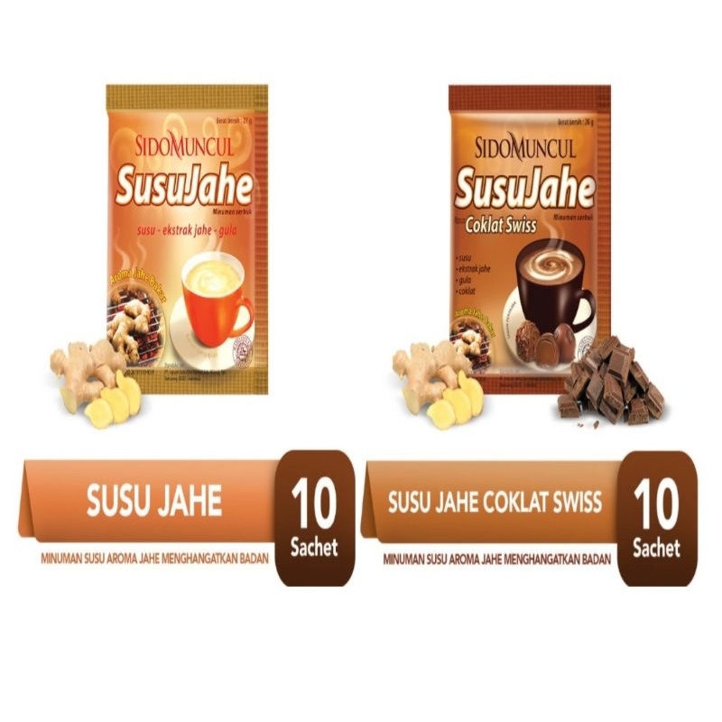 

Sidomuncul Kopi Jahe/Susu Jahe Renceng 10 Sachet