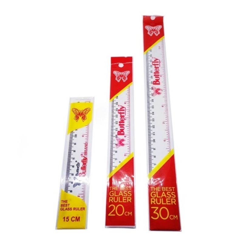 

(Pcs) Penggaris Butterfly Plastic Ruler 15 20 30 Cm | Penggaris Plastik Rol