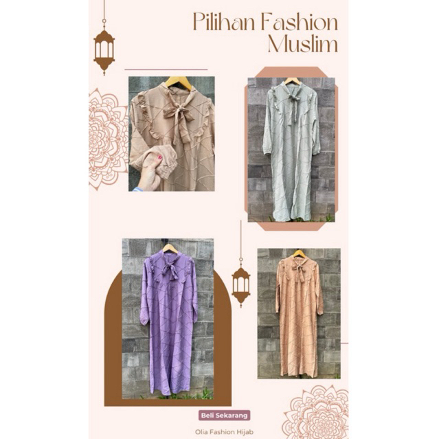 Gamis wanita muslim dres muslim dewasa dan remaja pakaian muslim cantik dan elegant bahan katun cres
