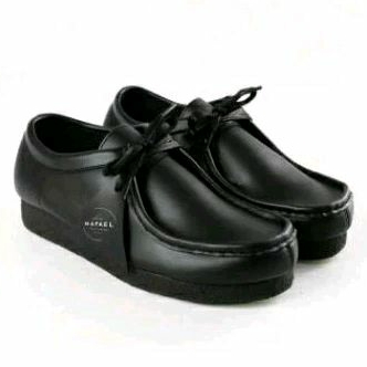 Sepatu Kasual Pria Wallabee Shoes Clark Spatu Chungky Pantopel Unisex Hitam