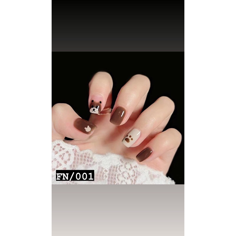 24 Pcs Kuku Palsu Pendek Tahan Air Fake Nails Art Tahan Lama Free Lem Cair 2gr aesthetic