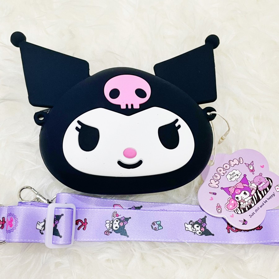 Tas Silikon Anak / Jelly Bag Anak / Tas Karakter Anak Lucu Kuromi Black