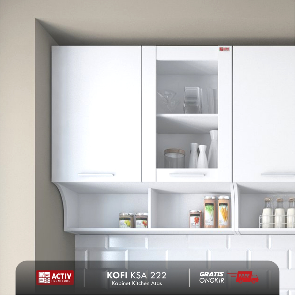 Activ Kitchen Set 2 Pintu Minimalis / Rak Gantung Atas / Lemari Dapur / KOFI KSA 222