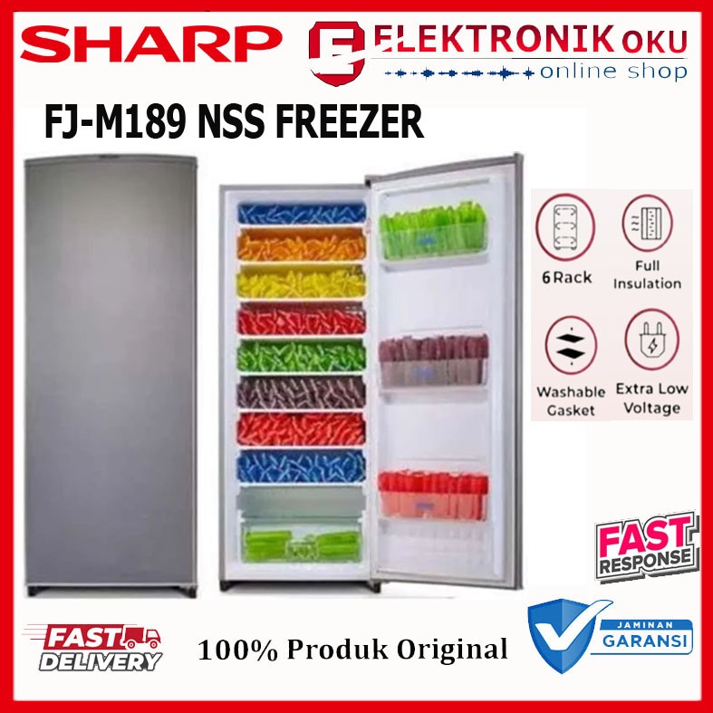 FREEZER SHARP FJ-M189 NSS 6 RAK KULKAS ASI ES BATU GARANSI RESMI