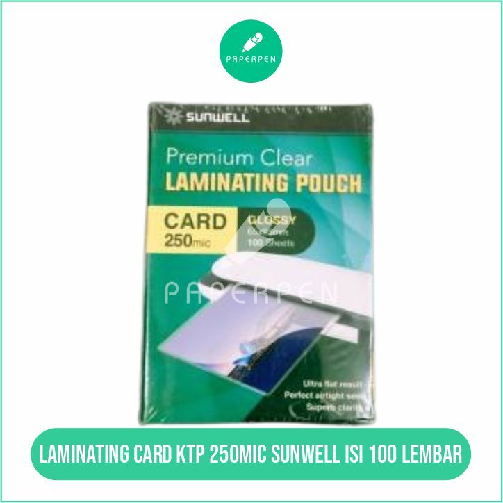 

Laminating Card Ktp 250Mic Sunwell Isi 100 Lembar
