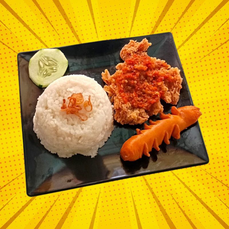 

Nasi Ayam Geprek Sosis