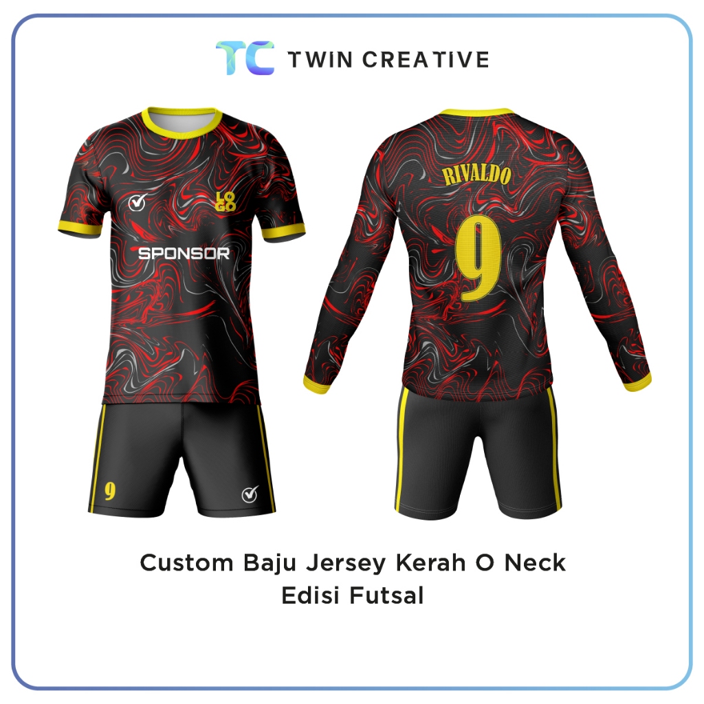 Twindigital Custom Baju Jersey Futsal Baju Mini Soccer Tshirt Olahraga - Setelan Kaos Futsal O Neck