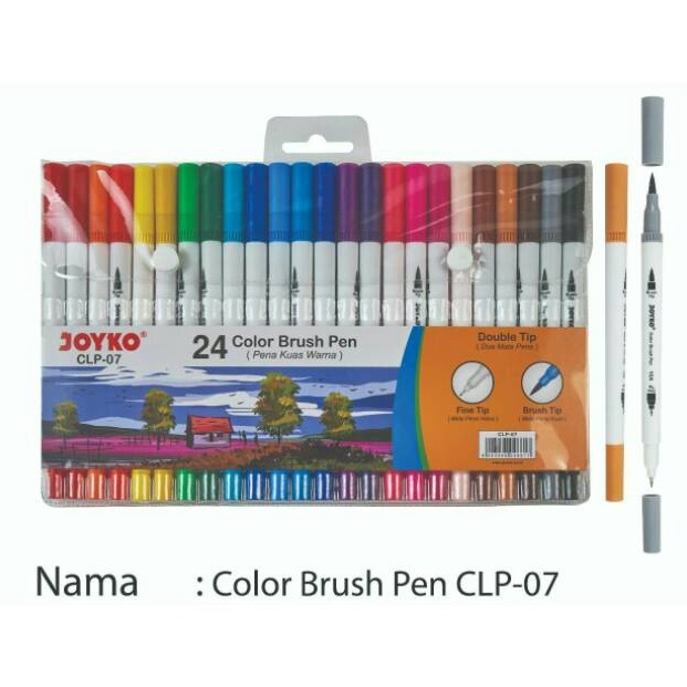 

KODE C6J2 Spidol Brush pen Joyko 24 warna CLP 7
