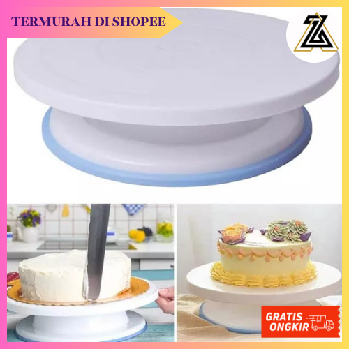 MEJA PUTAR DEKORASI KUE TURNTABLE ANTI SLIP / CAKE TURNTABLE / ROTATING PLATE TURNTABLE