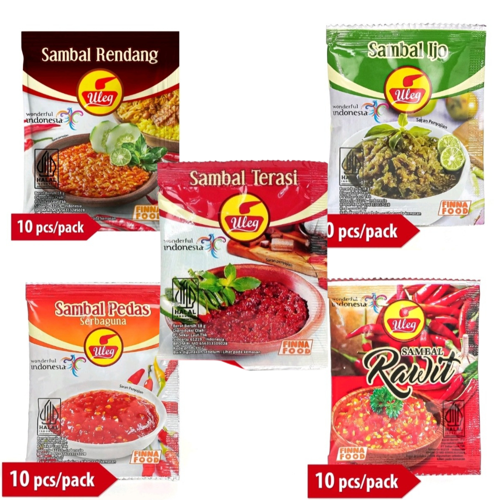 

Sambal Uleg Finna 1 Renceng Isi 10 Sachet Halal