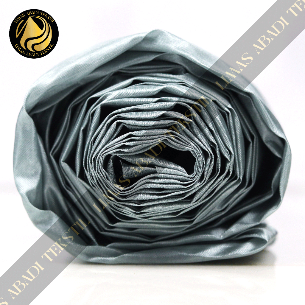 Kain Satin Polos Peles Veles CAPUNG(Abu)kain furing tas,furing jaket,furing almamater,peci,songkok