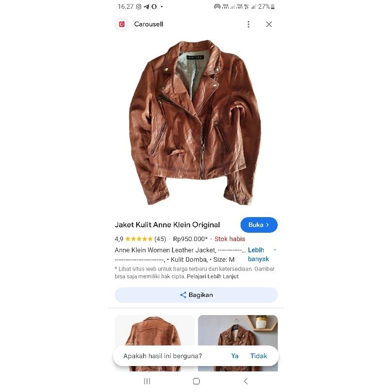 Jaket kulit AnneKlein