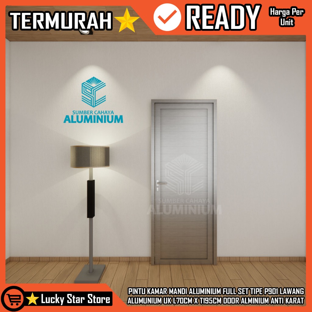 [Kargo] PINTU KAMAR MANDI ALUMINIUM FULLSET TIPE P901 L70 X T 195 GERBANG WC ALMUNIUM DOOR TOILET AL