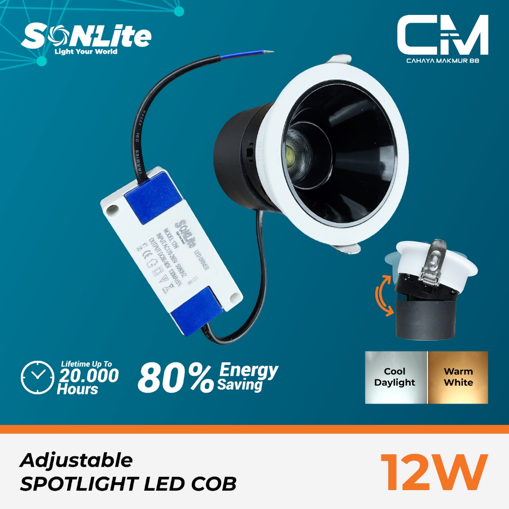 LED COB Spotlight SonLite inbow adjustable | lampu sorot LED | halogen