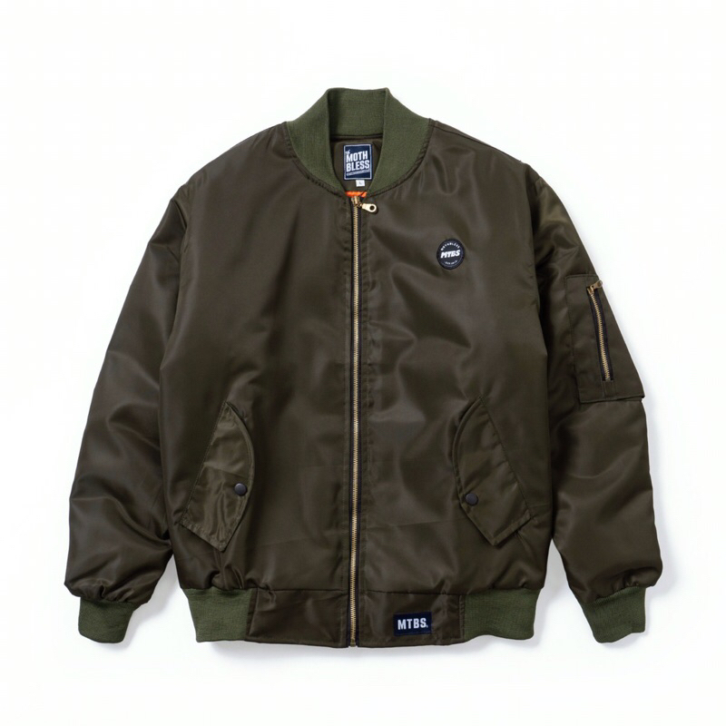 Jaket Bomber Parasut Dewasa Pria Wanita Jacket Motoran Little Logo Army MTBS Mothbless
