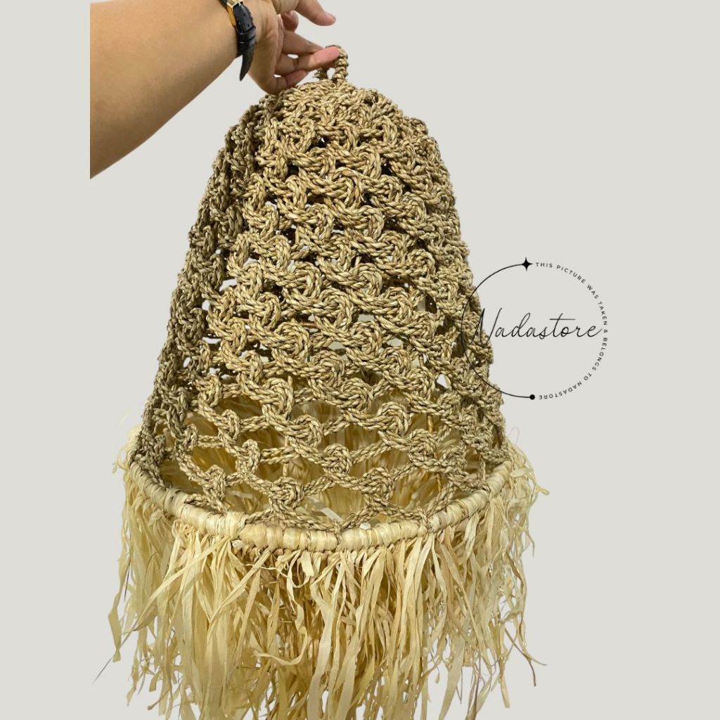 Lampshide Seagrass Rumbai / Lampion Kerawang Seagrass / Lampion Gantung Seagrass Premium