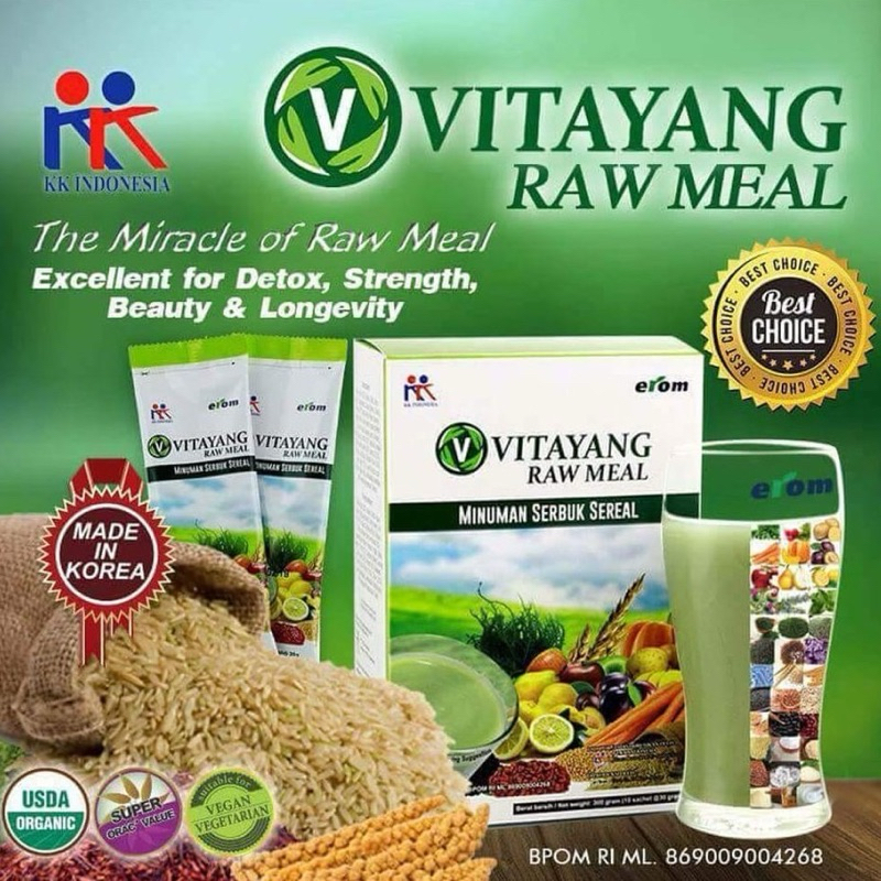 

PROMO Vitayang Raw Meal Minuman Bernutrisi Tinggi Gizi Enzim Detoksifikasi Detox Original KK Indonesia