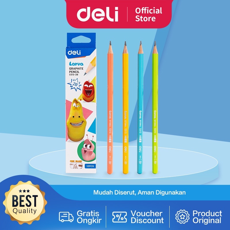 

Deli Pensil 2B Larva Graphite Pencil C013