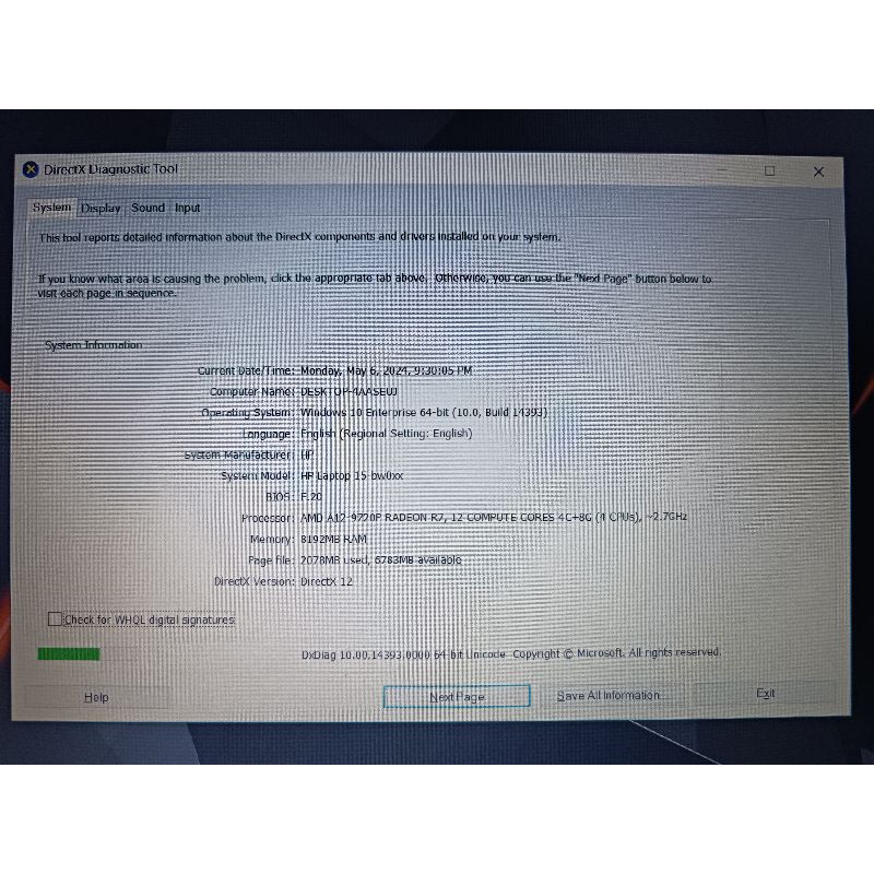 Laptop HP 15 BW-070-AX