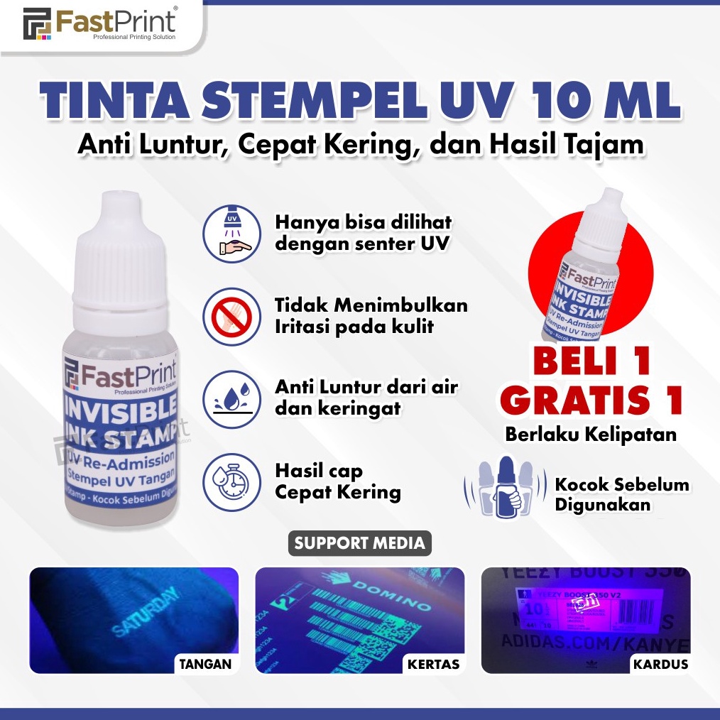 

ART Y53D Tinta Stempel UV Tinta Tangan Invisible Ink 1ML 1 ML