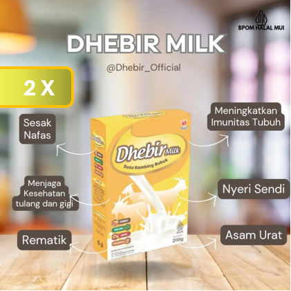 

2 BOX Hemat | DhebirMilk Susu Etawa Herbal Solusi Atasi Nyeri Tulang, Nyeri Sendi, dan Asam Urat