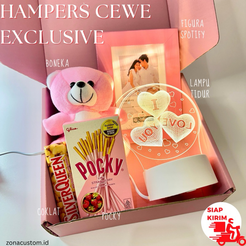 ZONACUSTOM - Kado Ulang Tahun / Kado Anniversary / Hampers Cewe / Hampers Bunga boneka / Hadiah Ulta