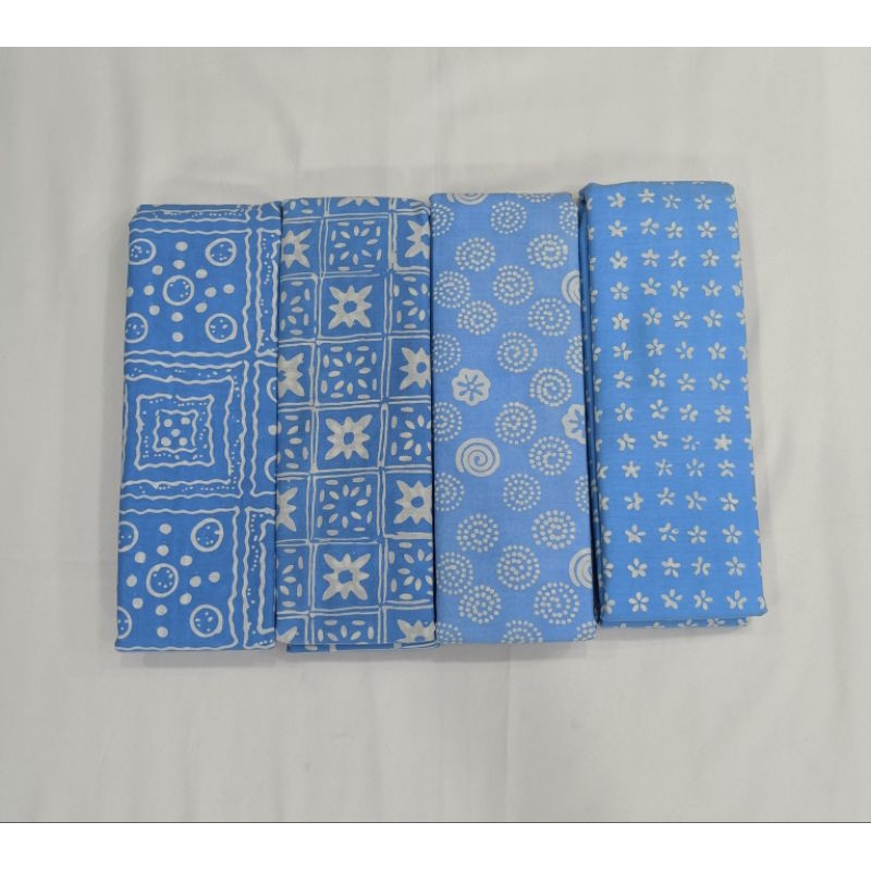 kain batik Cap garutan G1W warna biru muda V4
