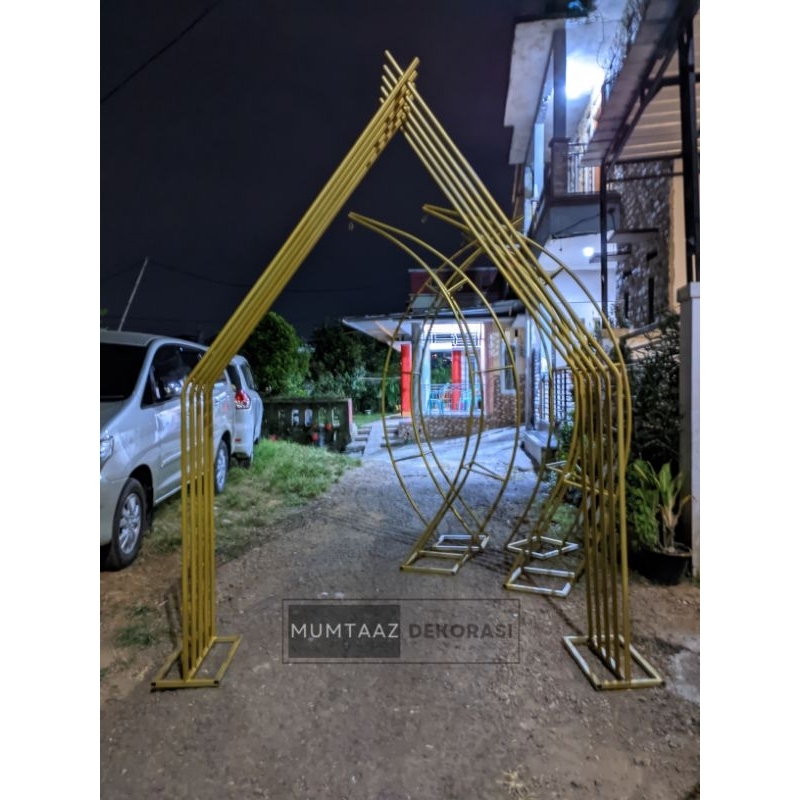 Pergola dekorasi, pergola besi pipa pintu masuk pelaminan