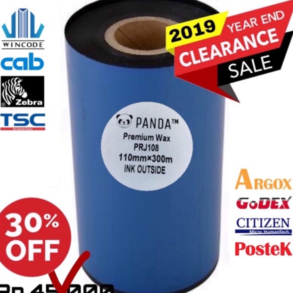 

Paling Unik PREMIUM WAX 11X3 OUT BARCODE RIBBON PRINTER LABEL WINCODETSCZEBRASATOARGOXGODEXTECPOSTEK