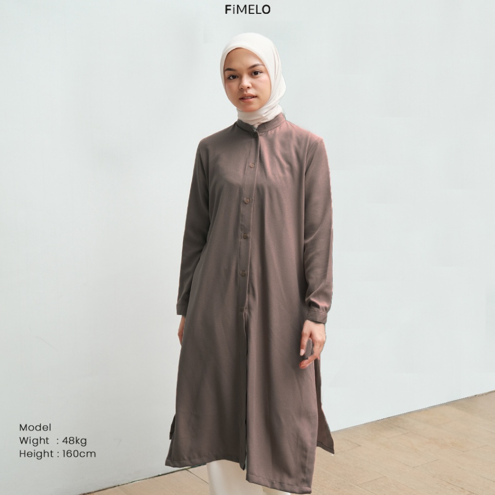 Diskon Belanja  Fimelo Cassy Tunik Tunik Polos Wanita Lengan Panjang