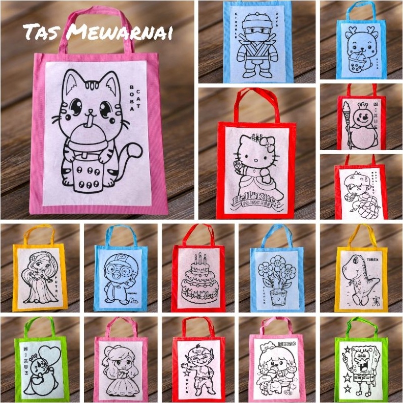 

KODE X7H8 Tas Totebag Mewarnai Paket isi 1 pcs