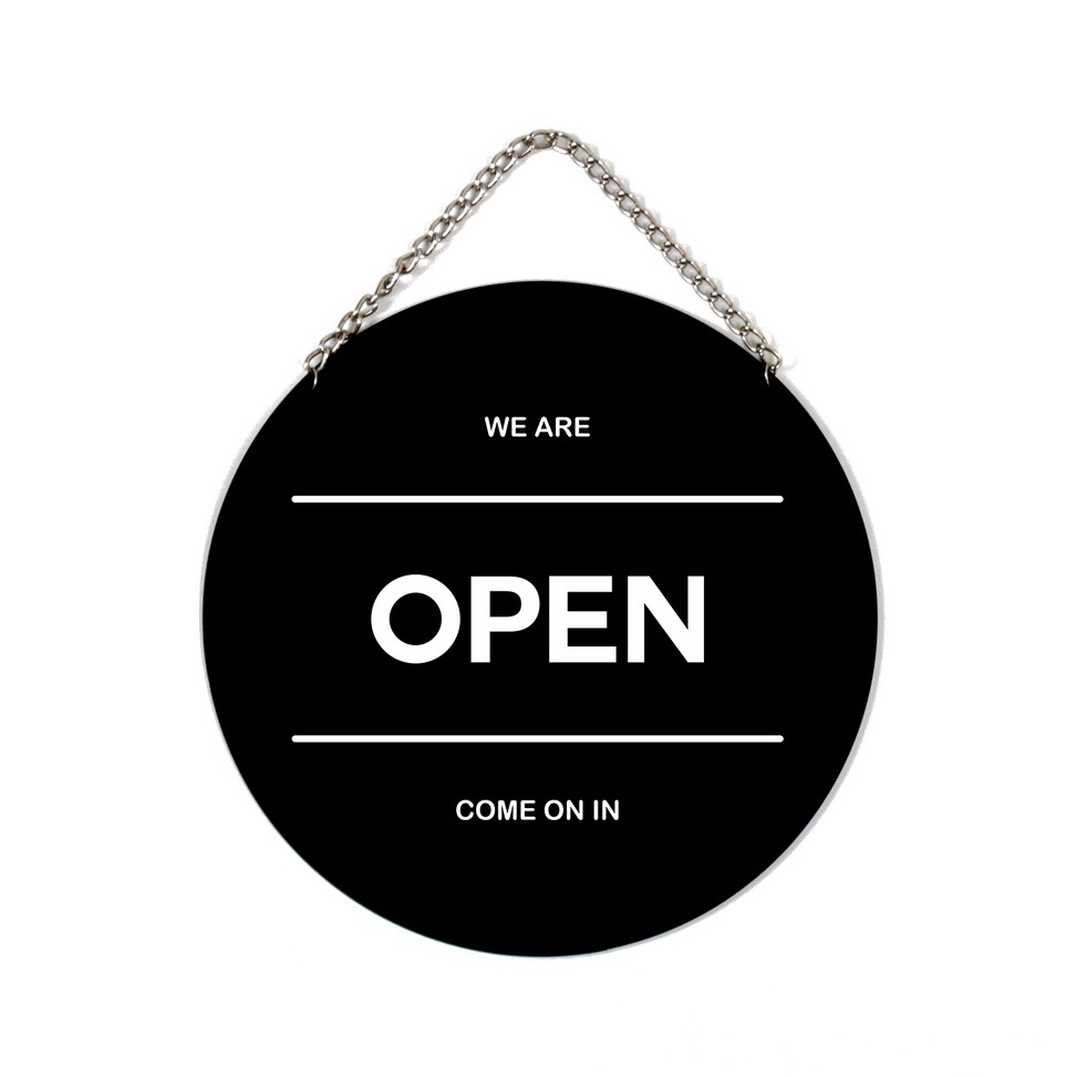 

KODE R1X6 signage open closed open close akrilik papan open closed Bulat 2