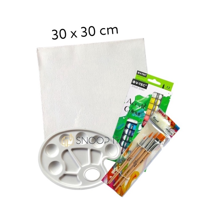 

KODE H3R Paket Melukis Lengkap Set 4 in 1 Set Kanvas 3x3 Kuas Palet dan Cat Acrylic Set SHSNP