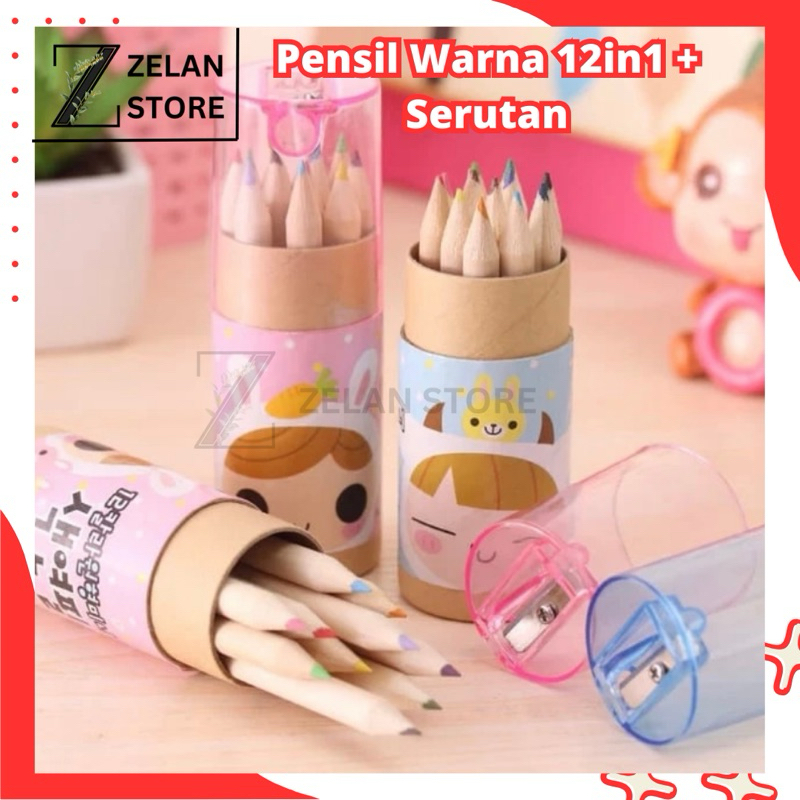 

Pensil Warna Tabung 12in1 + Serutan Karakter Pencil Colours Gambar Hadiah Kado Anak Souvenir