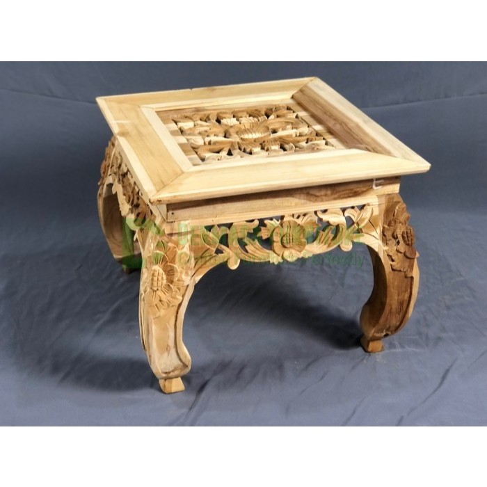 MEJA KENEP KETAPANG PERSEGI KAYU JATI MEJA TERAS MEWAH FULL UKIR MEJA KOPI MEJA SUDUT RUANGAN MEJA K