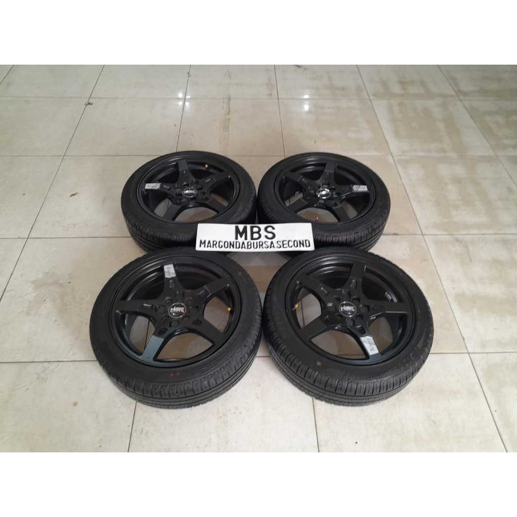 VELG MOBIL BEKAS HSR PENTE R16X7 4X100 +BAN ZEETEX 195 50 R16