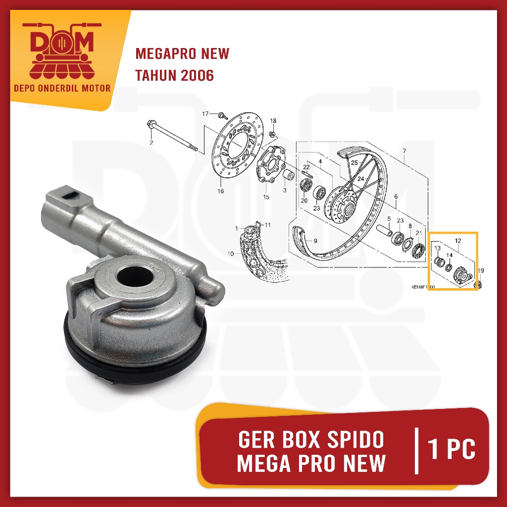 Ger Box Spido Megapro New (TOKAIDO) Gir Gear Gigi Speedo Kilometer Honda Mega Pro Primus 2006 - 2009