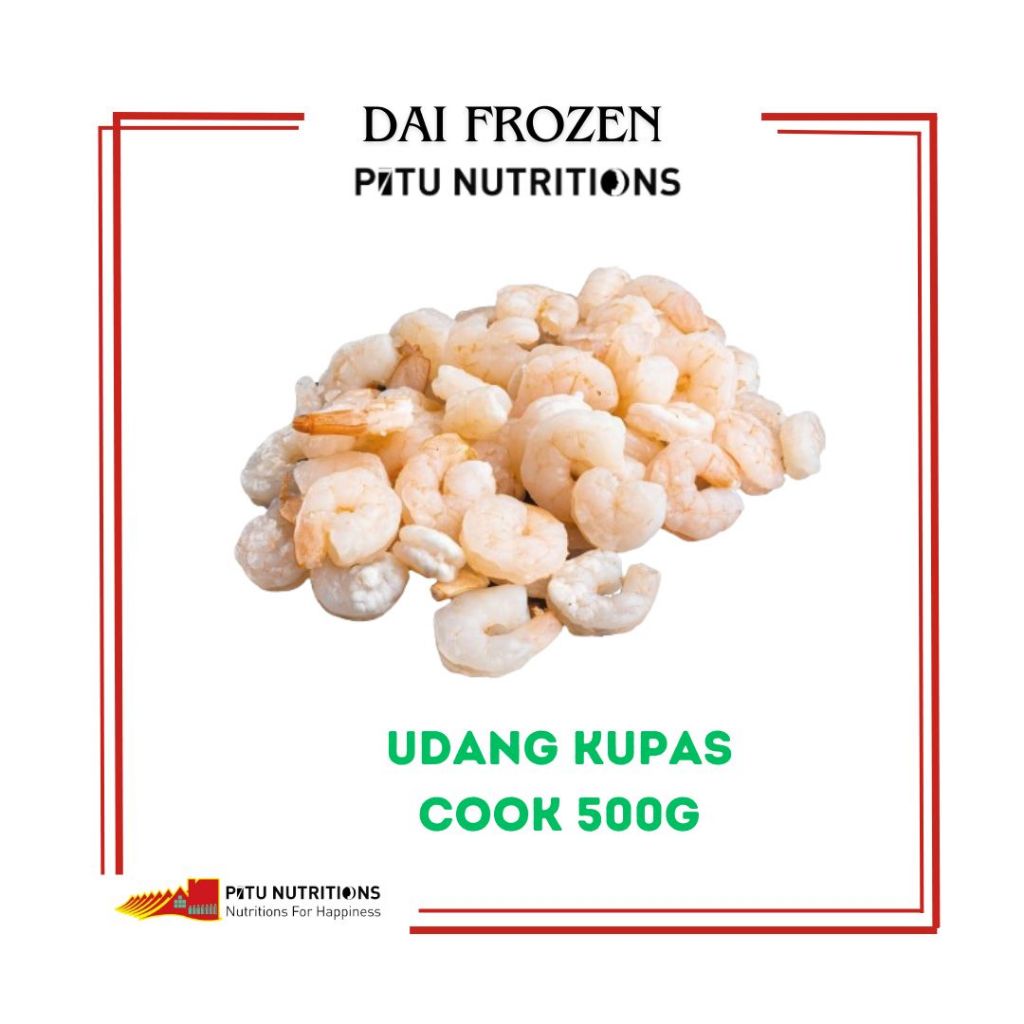 

Udang kupas cook kemasan 500g, FROZEN ,, glazing 50%