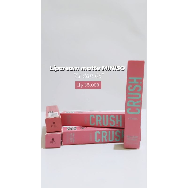 MINISO CRUSH LIP MOUSSE lip cream long lasting silky matte shade