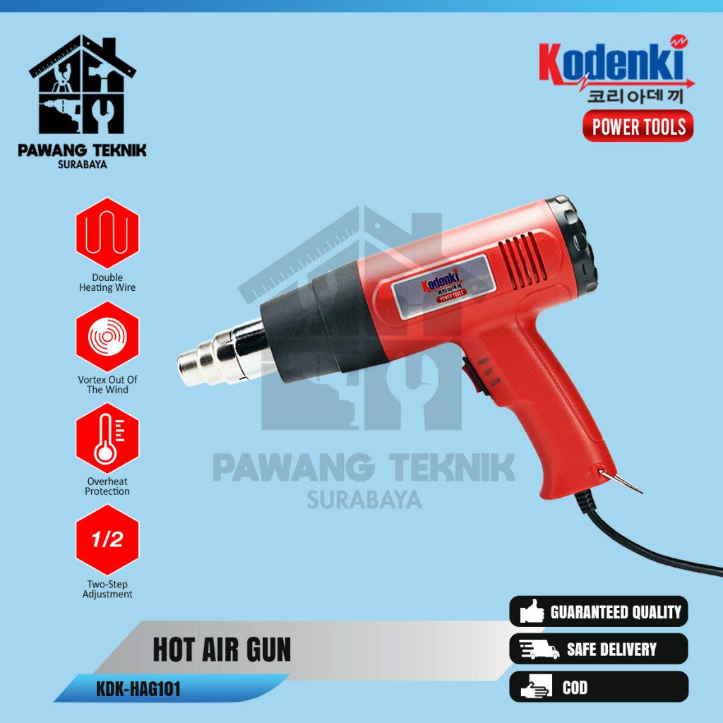 Kodenki Mesin Heatgun Hotgun Pemanas Air Hot gun Heat Gun 1500 Watt - Mesin Pemanas Sablon Pakaian B