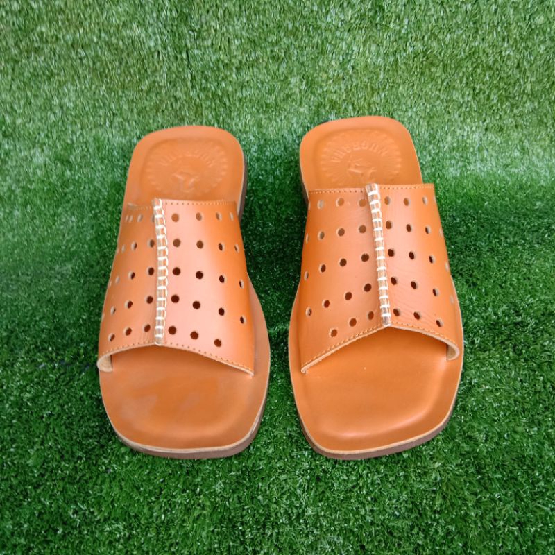 Sandal Selop Pria Asli Kulit, Sandal Full Kulit Sapi