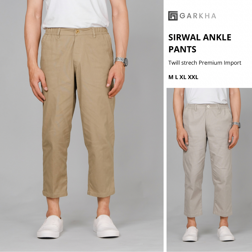 Sirwal Ankle Pants Casual Twill Strech Premium Import Original / Celana Pria Basic Polos