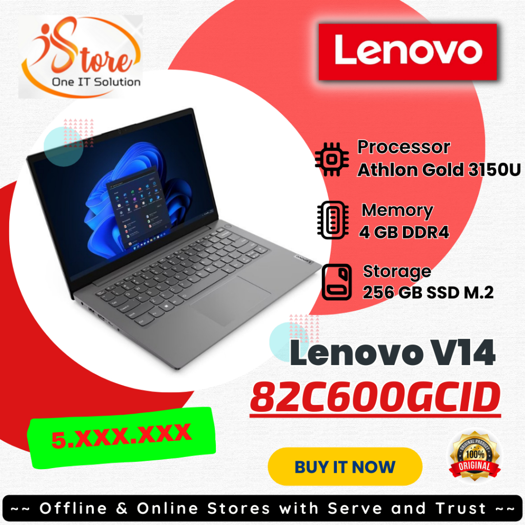 Lenovo V14 ADA-82C600 GCID_AMD Athlon Gold 3150U/4GB/512GB SSD/14″/Win 10 Home+OHS 2019/Iron Grey