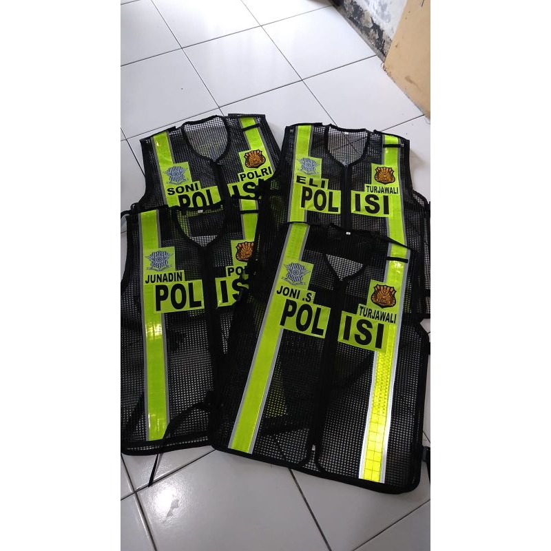 Rompi Polisi Jaring Korea Rompi Lis Hitam Lis hijau Terlaris