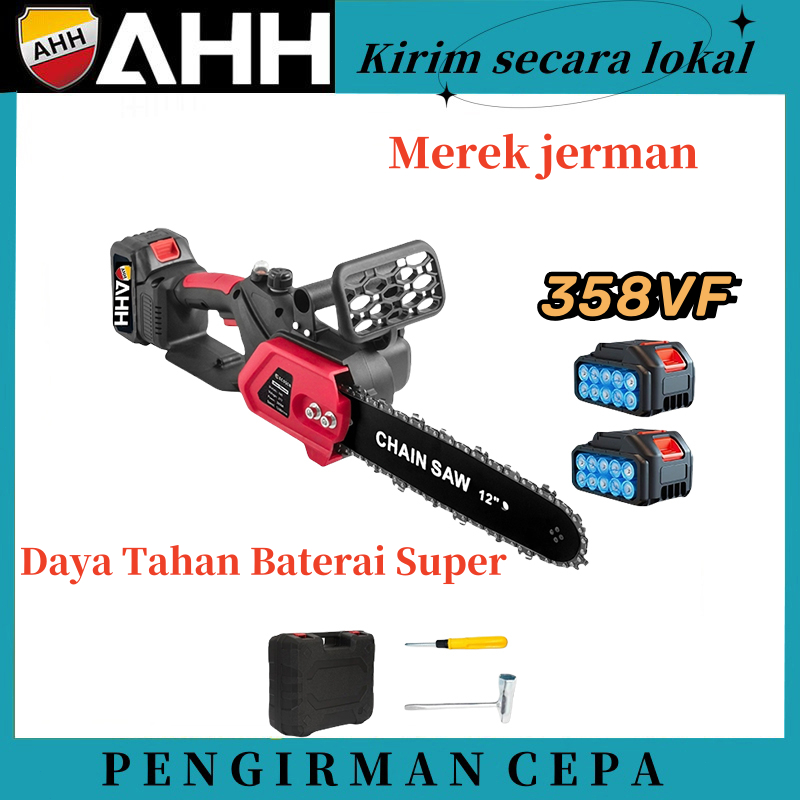 AHH(Barang spot) Gergaji listrik motor tembaga tanpa sikat lithium genggam portabel mini 12 inci/ger