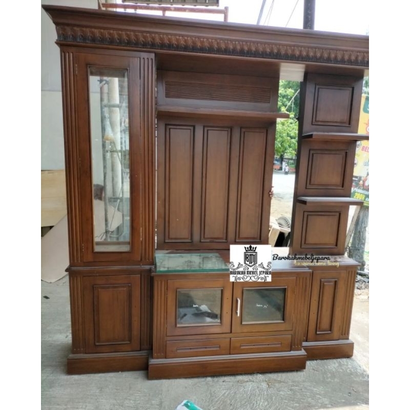 Buffet Partisi TV jati minimalis , Partisi Kayu jati , meja tv jati