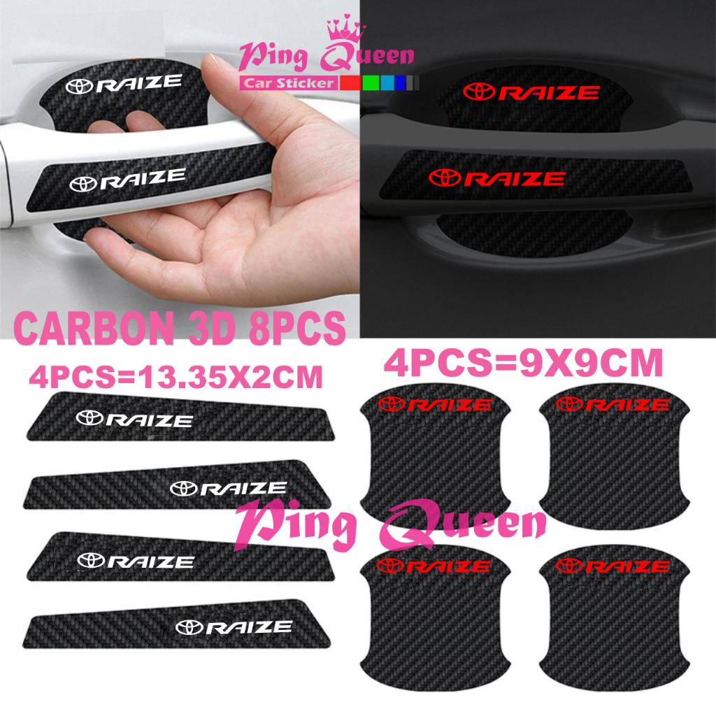 8PCS STICKER HANDLE MOBIL RAIZE STICKER PELINDUNG HANDLE GAGANG PINTU MOBIL TOYOTA RAIZE