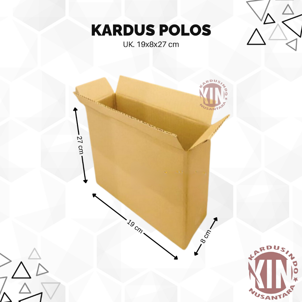 

Kardus box polos baru uk 19x8x27 cm