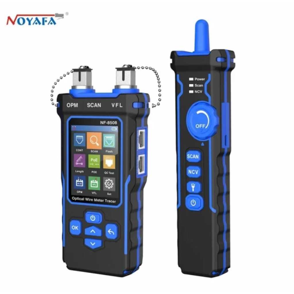 Optical Wire tracer cable tester noyafa nf-8508 vfl opm rj45 cat 5/6 poe ncv ac - wired fault locato